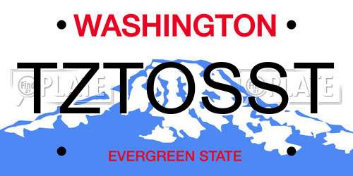 TZTOSST Washington License Plate