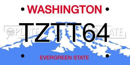 TZTT64 Washington License Plate