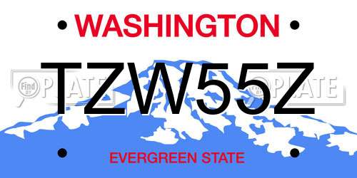 TZW55Z Washington License Plate