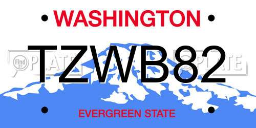 TZWB82 Washington License Plate