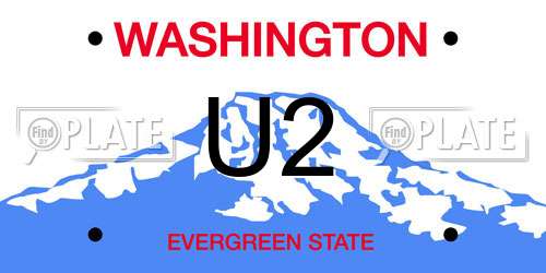 U2 Washington License Plate