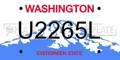 U2265L Washington License Plate