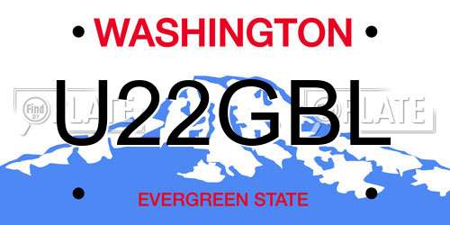 U22GBL Washington License Plate