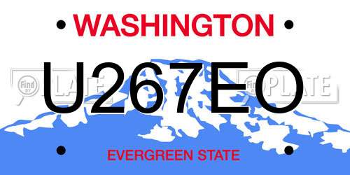 U267EO Washington License Plate