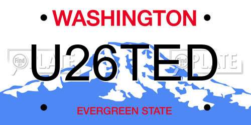 U26TED Washington License Plate