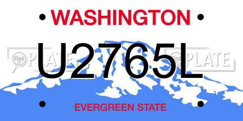 U2765L Washington License Plate