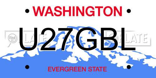 U27GBL Washington License Plate