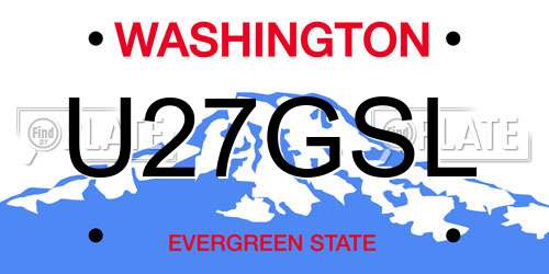 U27GSL Washington License Plate