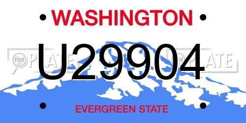 U29904 Washington License Plate