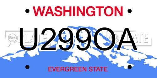 U299OA Washington License Plate