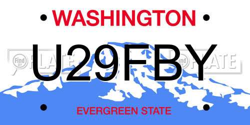 U29FBY Washington License Plate