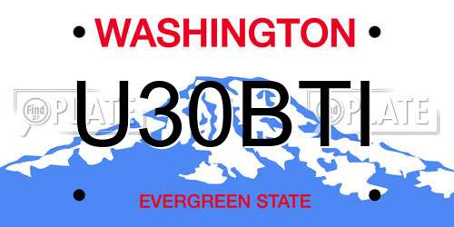 U30BTI Washington License Plate