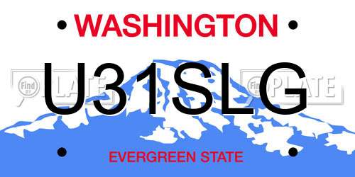 U31SLG Washington License Plate
