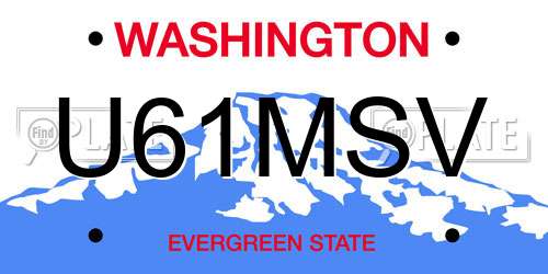 U61MSV Washington License Plate