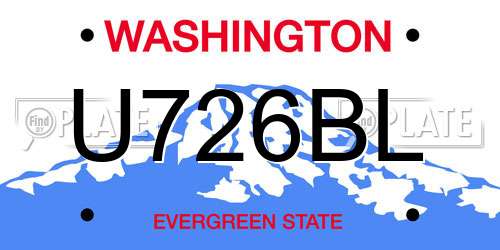 U726BL Washington License Plate