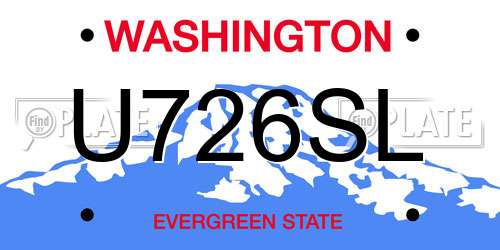 U726SL Washington License Plate