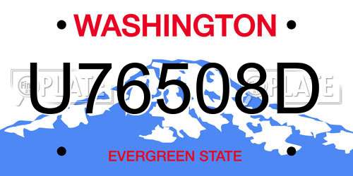 U76508D Washington License Plate