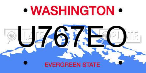 U767EO Washington License Plate