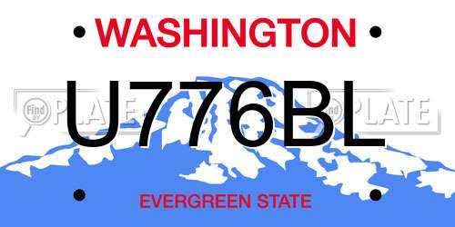 U776BL Washington License Plate