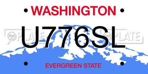 U776SL Washington License Plate