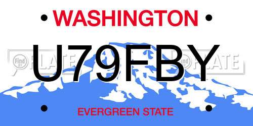 U79FBY Washington License Plate
