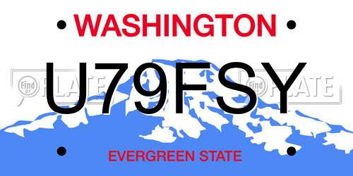 U79FSY Washington License Plate