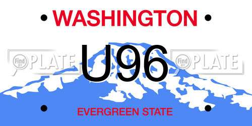 U96 Washington License Plate