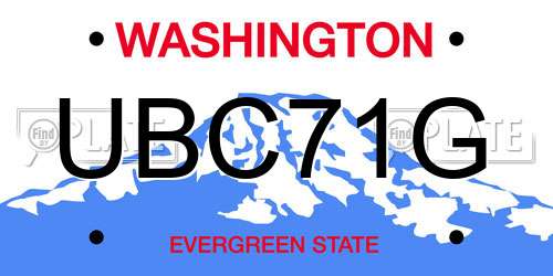 UBC71G Washington License Plate