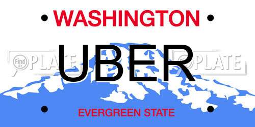 UBER Washington License Plate