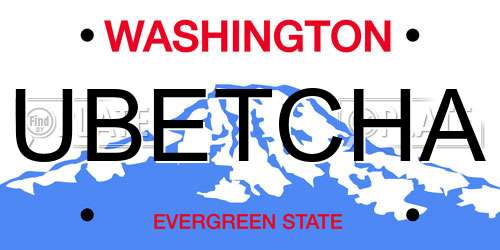 UBETCHA Washington License Plate