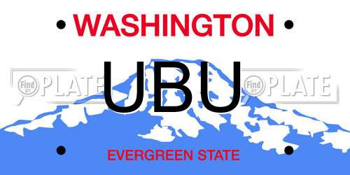 UBU Washington License Plate