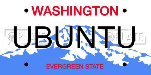 UBUNTU Washington License Plate