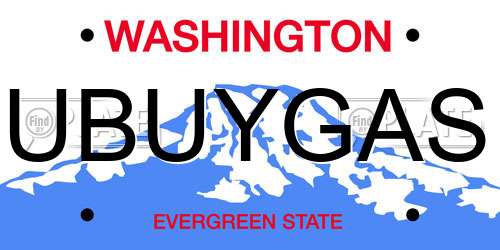 UBUYGAS Washington License Plate