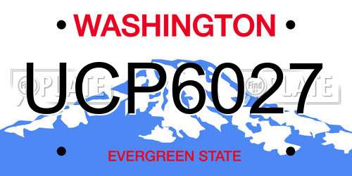 UCP6027 Washington License Plate