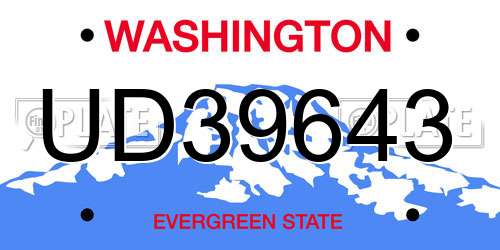 UD39643 Washington License Plate
