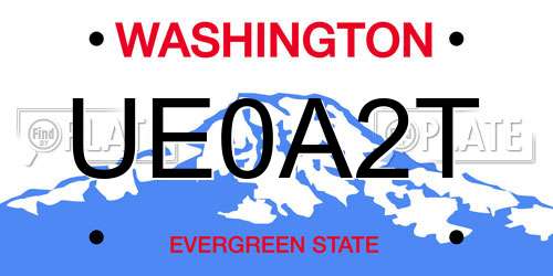 UE0A2T Washington License Plate