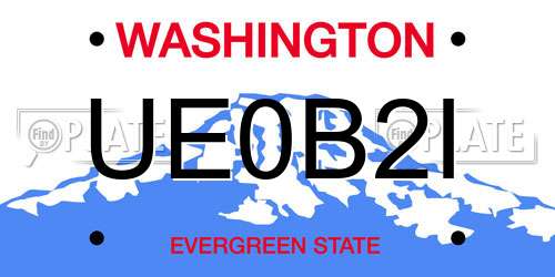 UE0B2I Washington License Plate