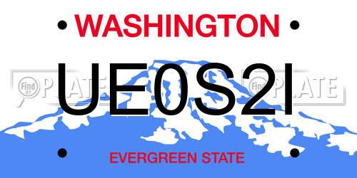 UE0S2I Washington License Plate