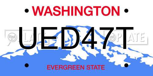 UED47T Washington License Plate