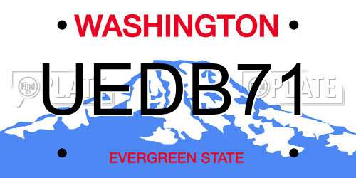 UEDB71 Washington License Plate