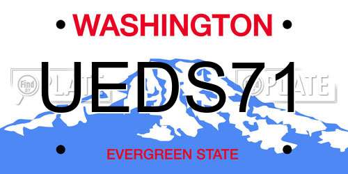 UEDS71 Washington License Plate