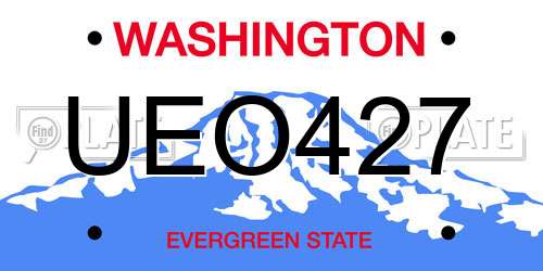UEO427 Washington License Plate