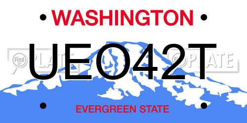 UEO42T Washington License Plate