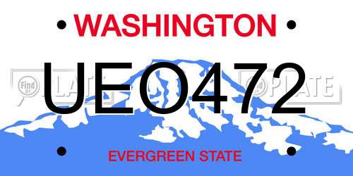 UEO472 Washington License Plate