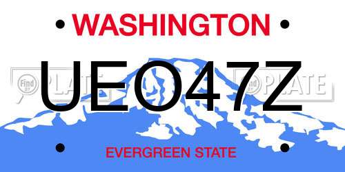 UEO47Z Washington License Plate