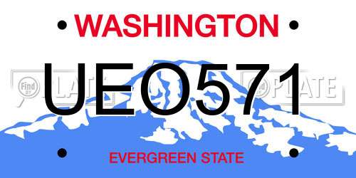 UEO571 Washington License Plate
