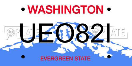 UEO82I Washington License Plate
