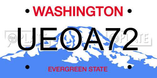 UEOA72 Washington License Plate