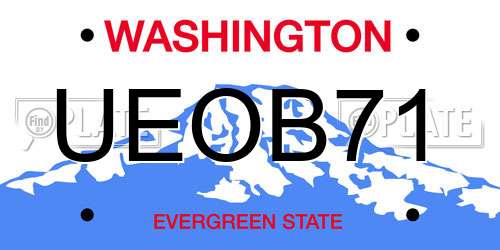 UEOB71 Washington License Plate