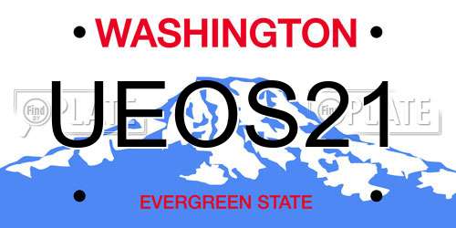 UEOS21 Washington License Plate